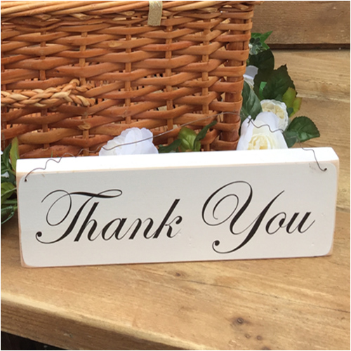 Wooden thank you sign postbox guestbook wedding
