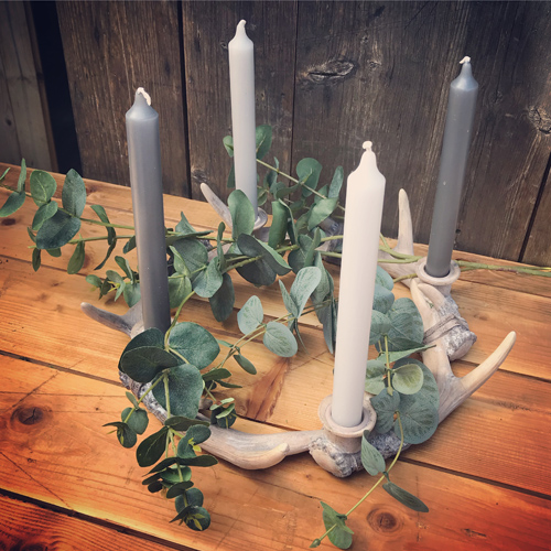 Antler wreath candle holder
