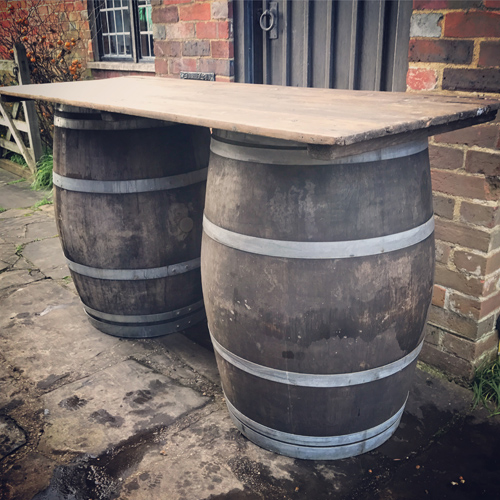 Rustic barrel bar