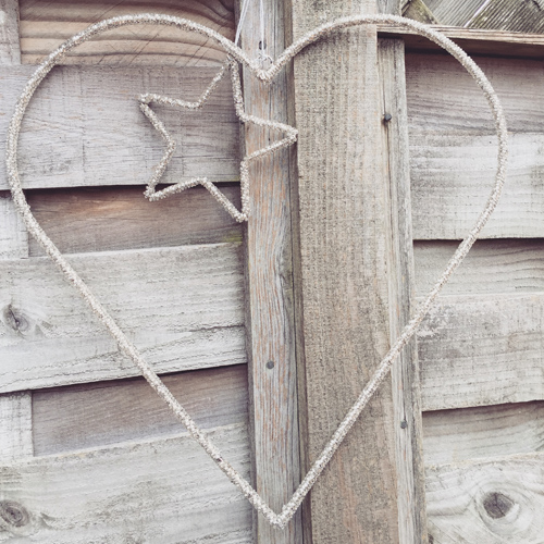 Beaded hanging hearts and stars