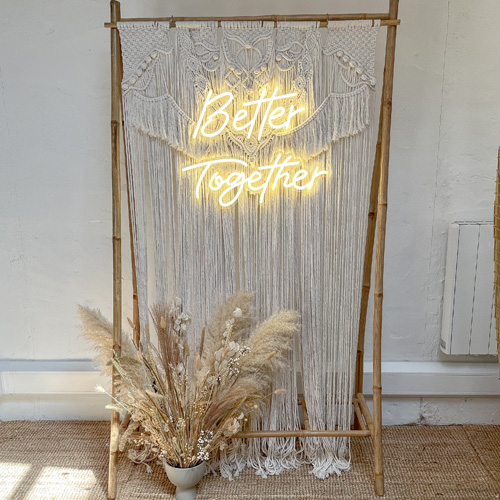 Better together neon wedding sign