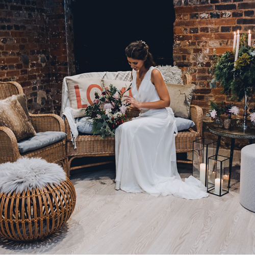 Boho wicker sofar chair pouffe stool