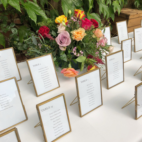 Brass frames table plan