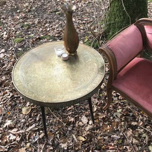 Brass gold side table