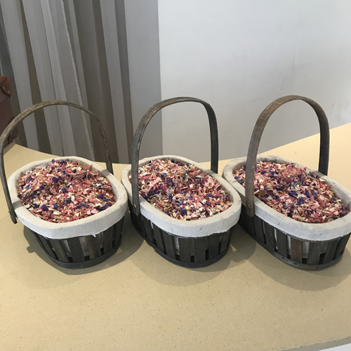 confetti wooden baskets trugs