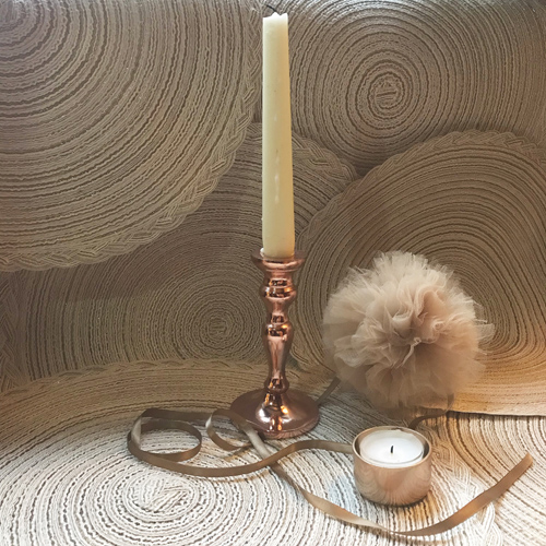 Rose gold candlesticks copper