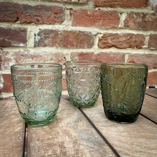 green water glasses