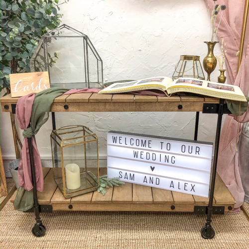 Rustic industrial trolley table
