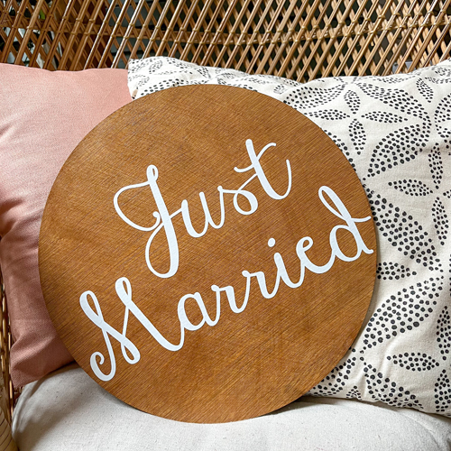 just married sign