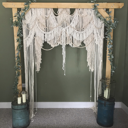 Bespoke macrame arch wedding boho backdrop