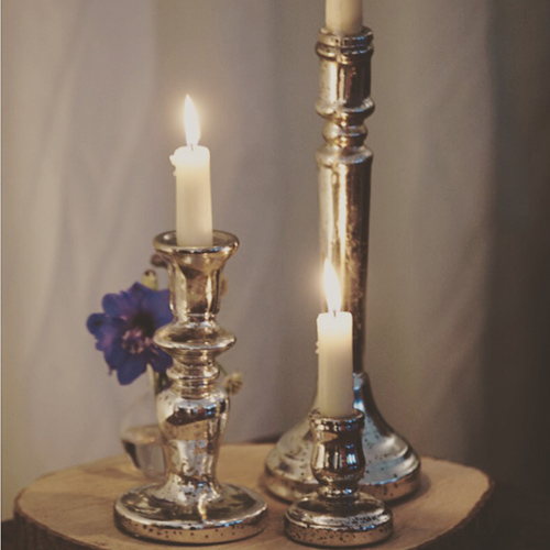 Mercury silver candlesticks