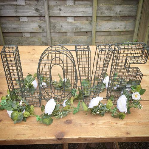 Large metal love sign