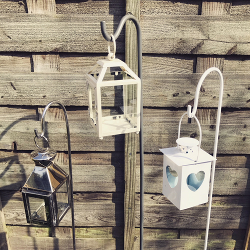 Mini lanterns and crooks cream silver white