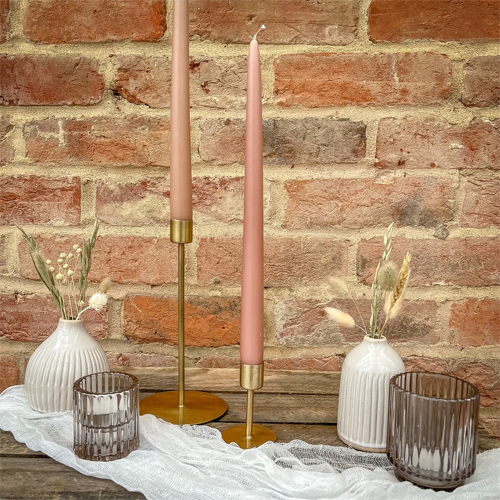 Slim modern contemporary gold candlesticks