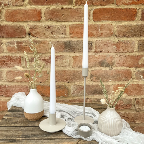 Neutral modern beige candlesticks