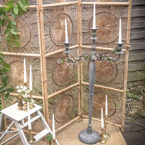 rustic outdoor candelabra