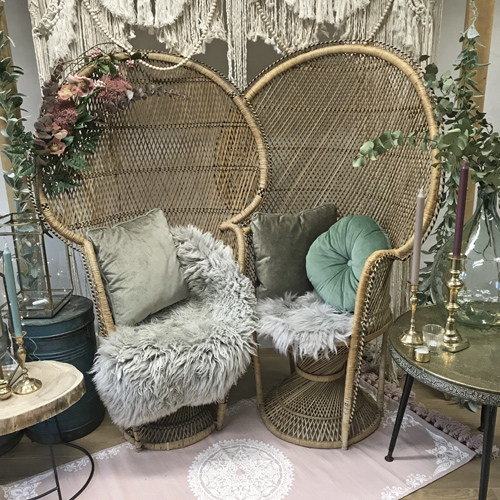 Peacock chair hire surrey hampshire sussex boho retro