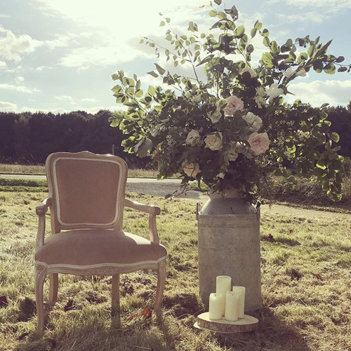 Beige velvet chair