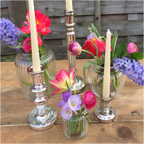 Mixed ribbed vintage style vases