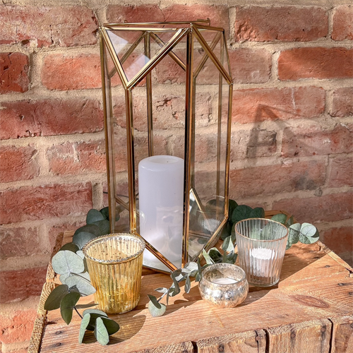 Gold geometric lanterns