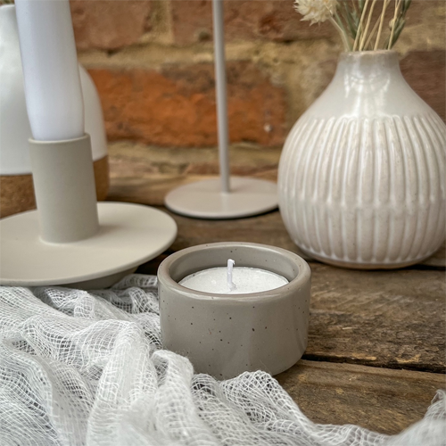 Small neutral stone tealight holder