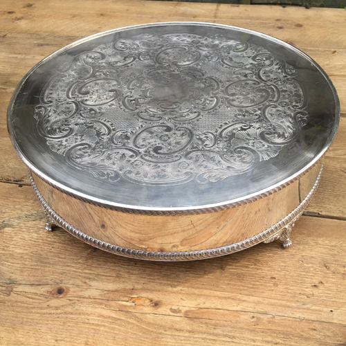 Silver cake stand