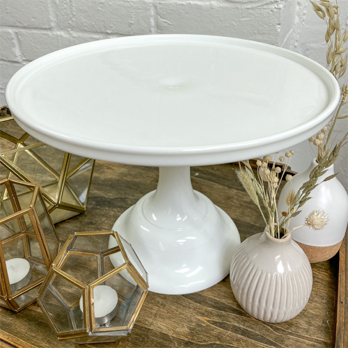 White mosser cake stand hire