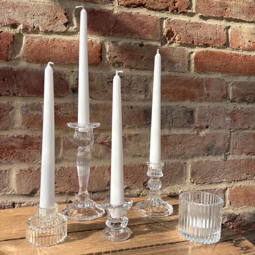 Glass candlesticks