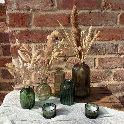 Green bud vases