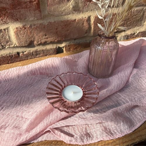 Light pink table runner hire