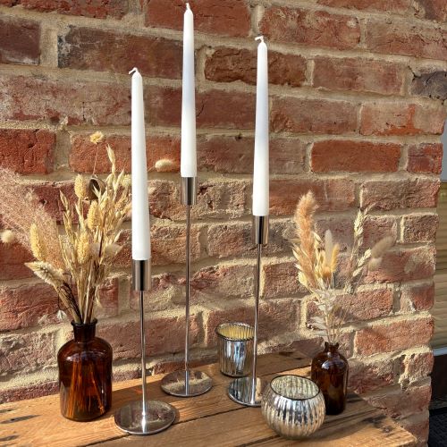 silver candlestick hire